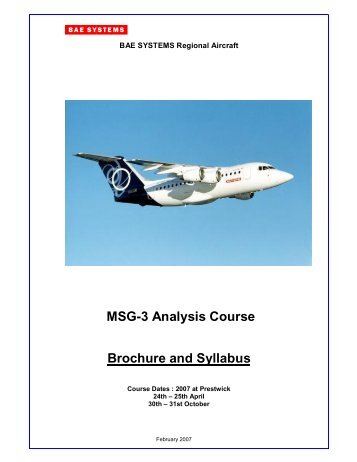MSG-3 Analysis Course Brochure and Syllabus - Regional-Services ...