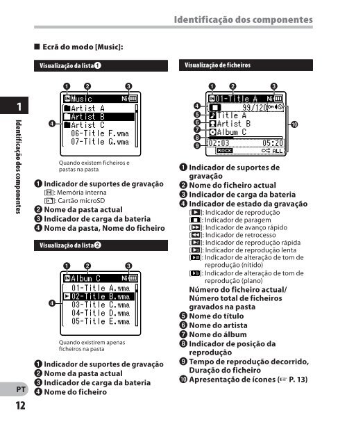 INSTRUÃÃES GRAVADOR DE VOZ DIGITAL - Olympus