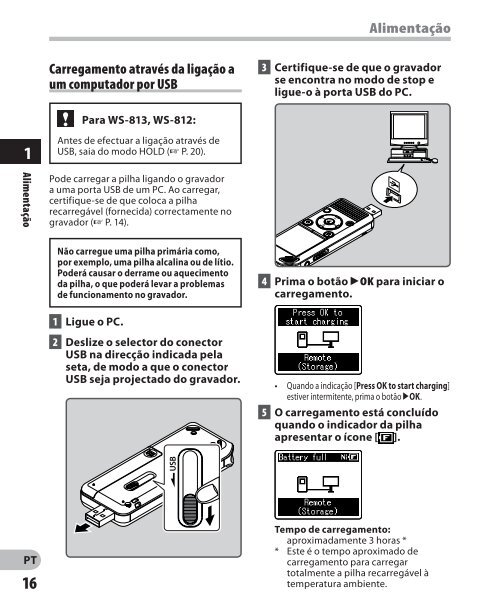 INSTRUÃÃES GRAVADOR DE VOZ DIGITAL - Olympus