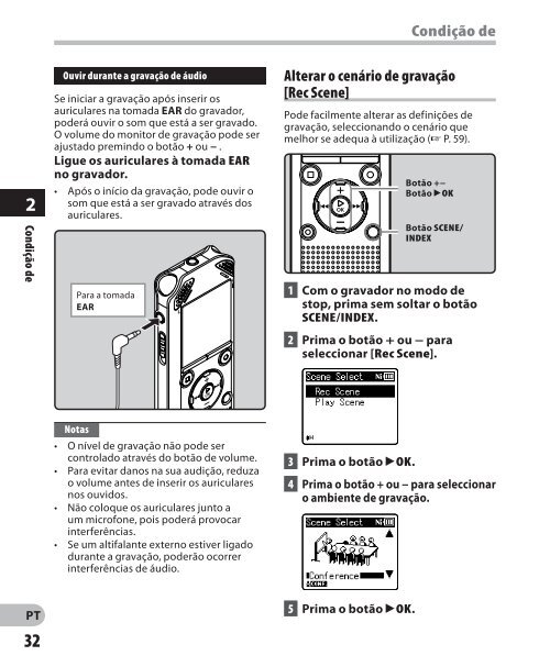 INSTRUÃÃES GRAVADOR DE VOZ DIGITAL - Olympus