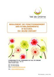 Voir le rÃ©glement de fonctionnement - CommunautÃ© de Communes ...