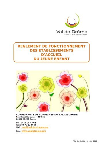 Voir le rÃ©glement de fonctionnement - CommunautÃ© de Communes ...