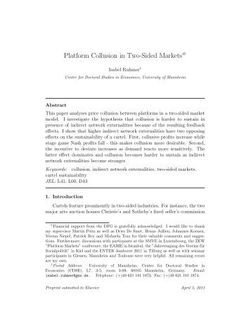 Platform Collusion in Two-Sided Markets