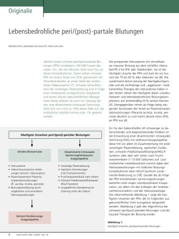 Lebensbedrohliche peri/(post)-partale Blutungen - Vascularcare.de