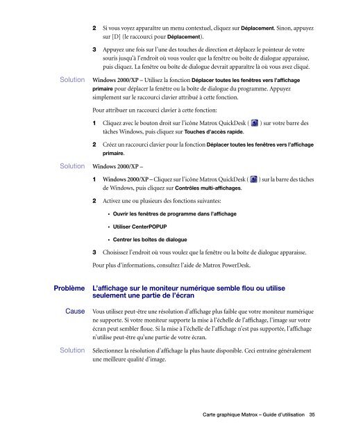 Configuration du logiciel - Matrox