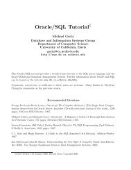 Oracle/SQL Tutorial - Department of Mathematics and Computer ...