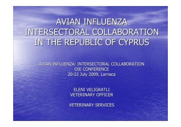 avian influenza intersectoral collaboration in the ... - Middle East - OIE