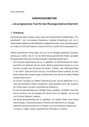 KÖRPERGEOMETRIE – ein progressives Tool für den