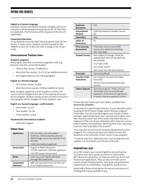 Student Guide - North Island College