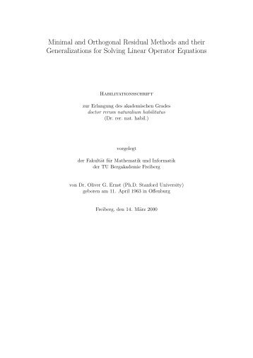 Minimal and Orthogonal Residual Methods and their ...