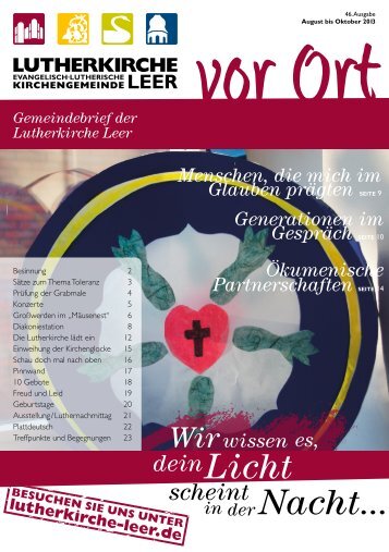 Nr. 46 – »Wir wissen es, dein Licht scheint in der ... - Lutherkirche Leer