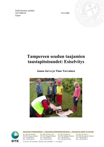 Tampereen seudun taajamien taustapitoisuudet ... - Arkisto.gsf.fi