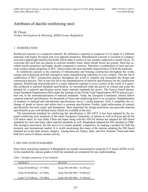 Attributes of Ductile Reinforcing Steel M. Firoze - Bangladesh Group ...