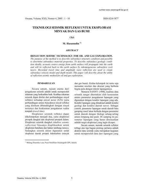 teknologi seismik refleksi untuk eksplorasi minyak dan gas bumi