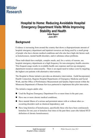 Hospital to Home Initial Report, Full Report