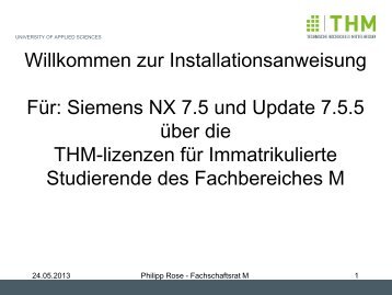 Willkommen zur Installationsanweisung Für: Siemens NX 7.5 und ...