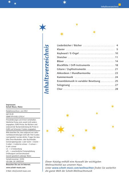 Schott Weihnachtskatalog 