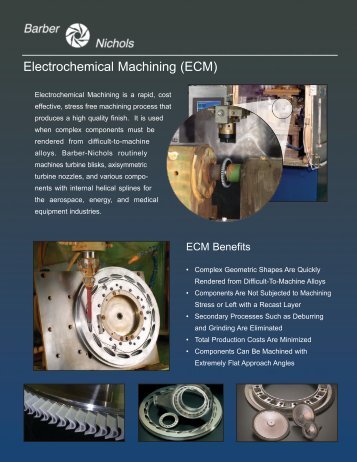 Electrochemical Machining (ECM) - Barber-Nichols Inc.