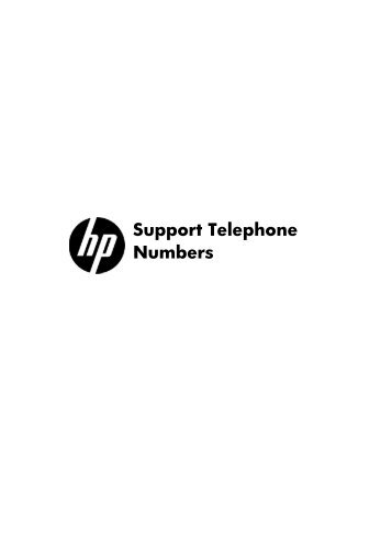 Support Telephone Numbers - Hewlett Packard