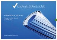 Verbandsnachrichten - Steuerberater-Verband eV Köln