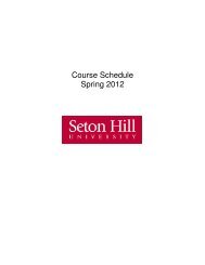 Course Schedule Spring 2012 - Seton Hill University