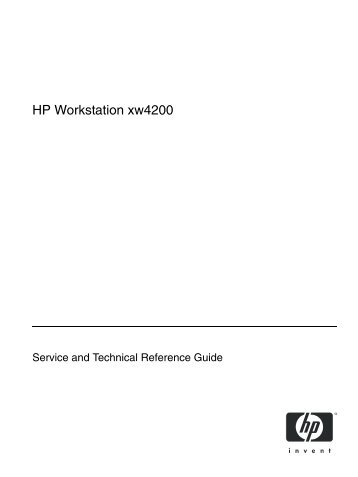 HP Workstation xw4200 Service and Technical ... - Hewlett Packard