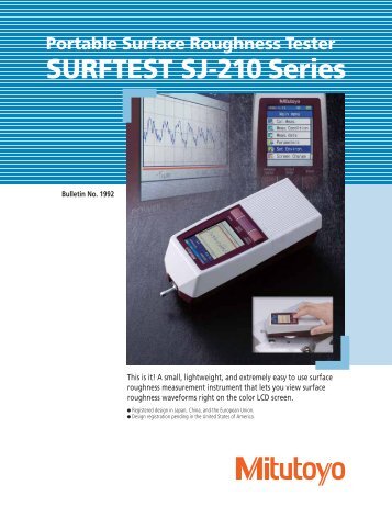 SURFTEST SJ-210 Series - Mitutoyo America Corporation