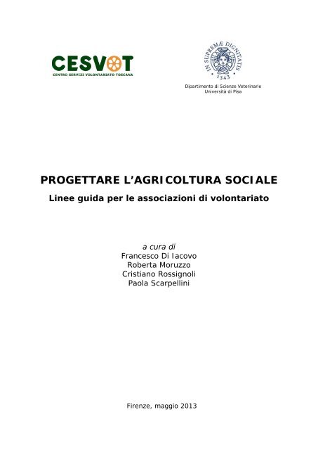 Linee guida 'Progettare l'agricoltura sociale' [Pdf - 930 KB] - Cesvot