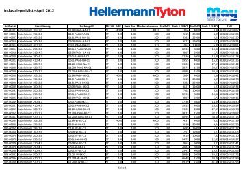 Industriepreisliste April 2012 - May KG