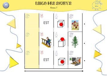 Bingo des sujets NIV 1 MS - classeurdecole