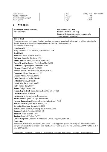 2 Synopsis - Clinical Trials at Novo Nordisk