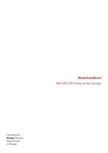 Modulhandbuch BA - Fachbereich Design - Hochschule Anhalt