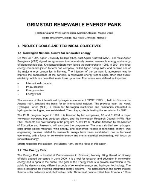 Grimstad Renewable Energy Park - Hydrogen Implementing ...