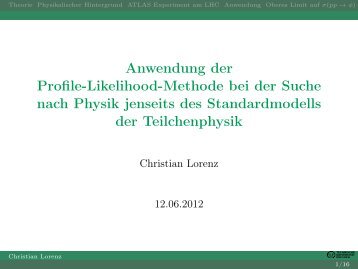 Anwendung der Profile-Likelihood-Methode bei der Suche nach ...