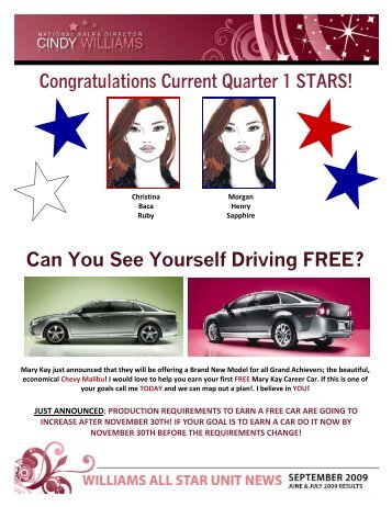 Congratulations Current Quarter 1 STARS! Can ... - Cindy Williams