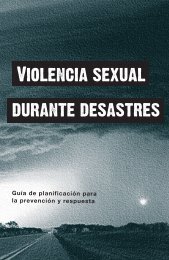 Sexual Violence in Disasters: A planning guide for prevention and ...
