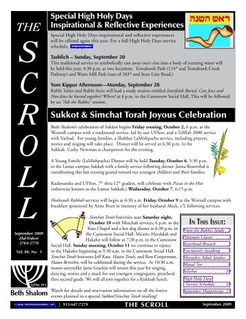 September - Congregation Beth Shalom