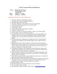 Cricket Tournament Rules and Regulations Venue: Busch Sports ...