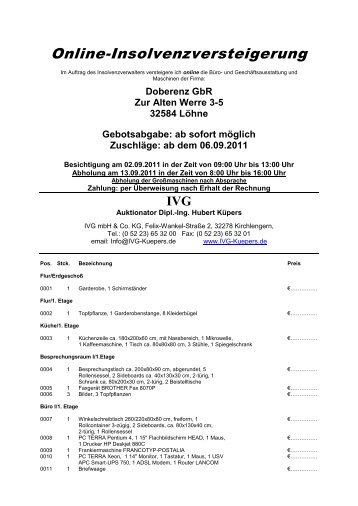 Doberenz GbR Zur Alten Werre 3-5 32584 ... - IVG mbH & Co. KG