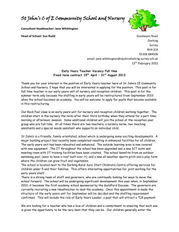 Headteacher Letter - Eteach