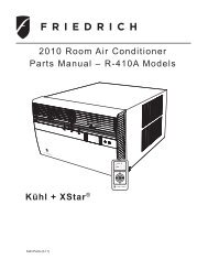 Standard Chassis Service Parts Manual Friedrich Air Conditioning