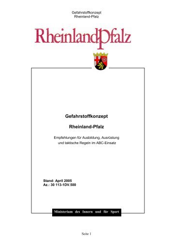 Gefahrstoffkonzept RLP - und Katastrophenschutzschule Rheinland ...