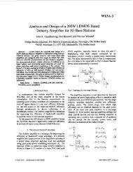 Analysis and design of a 200W LDMOS based doherty amplifier for ...