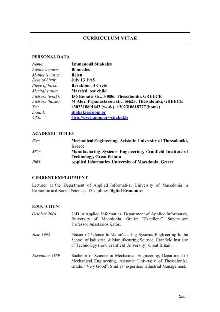 Full CV in pdf format