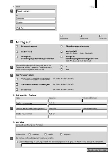 Bauantrag (PDF) - Hollfeld