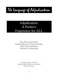 The Language of Adjudication - Alabama Music Educators Association