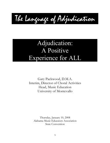 The Language of Adjudication - Alabama Music Educators Association