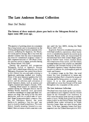 The Larz Anderson Bonsai Collection - Arnoldia