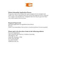 Fitness Internship Application - Ensworth School