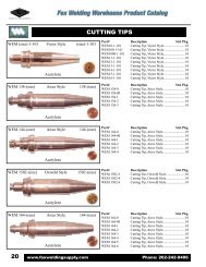 20 CUTTING TIPS - Fox Welding Supply